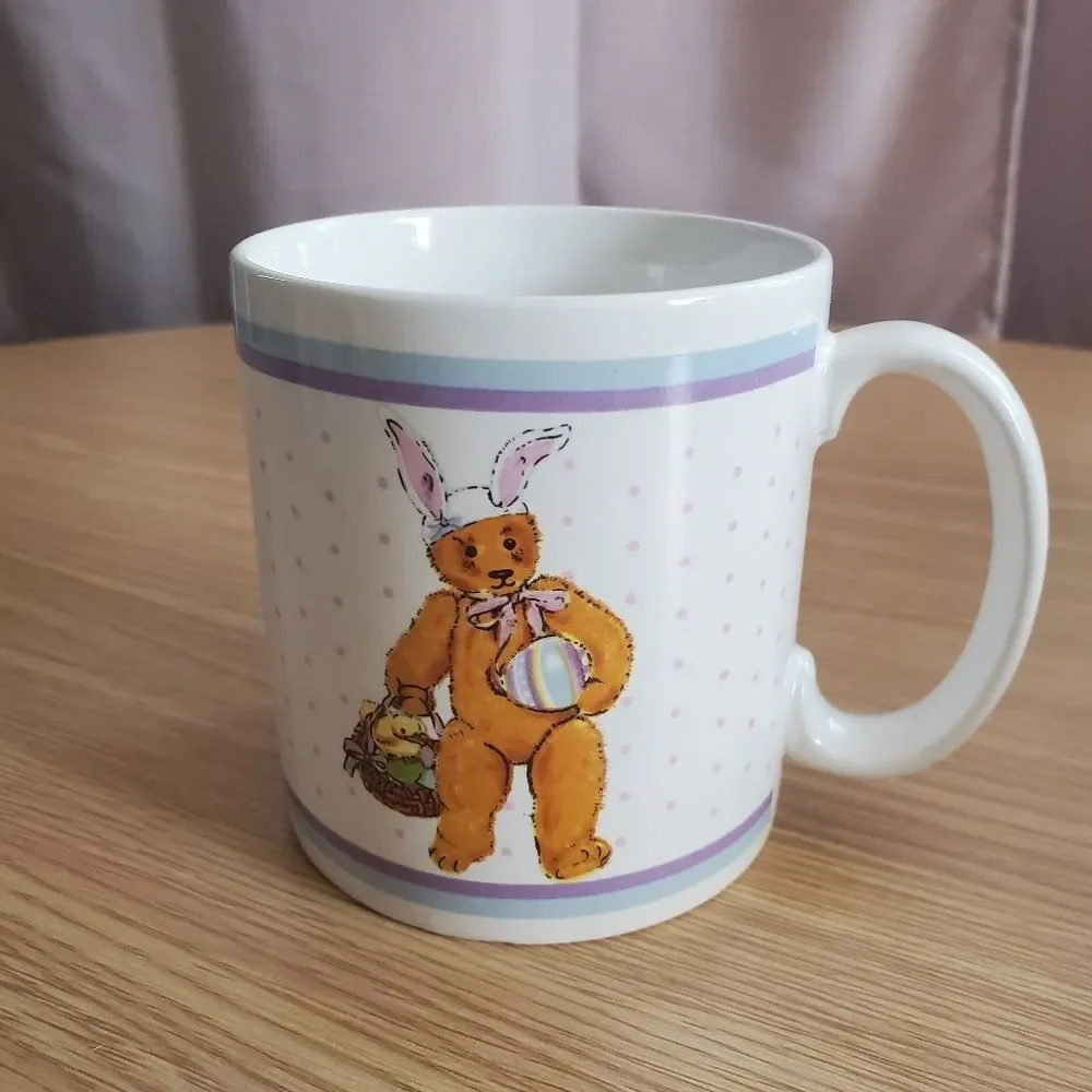 Vintage‎ Schmid Gordon Fraser Easter bunny teddy bear coffee mug